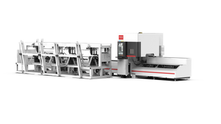 Tube laser cutter with automatic feeding rack LT6025EH